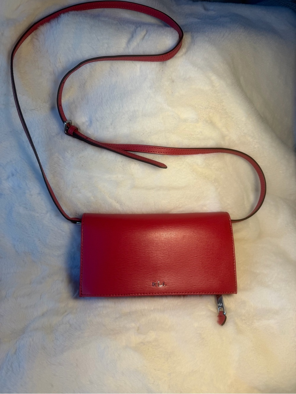 Ralph Lauren Pink  Leather Crossbody Wallet Bag - Women